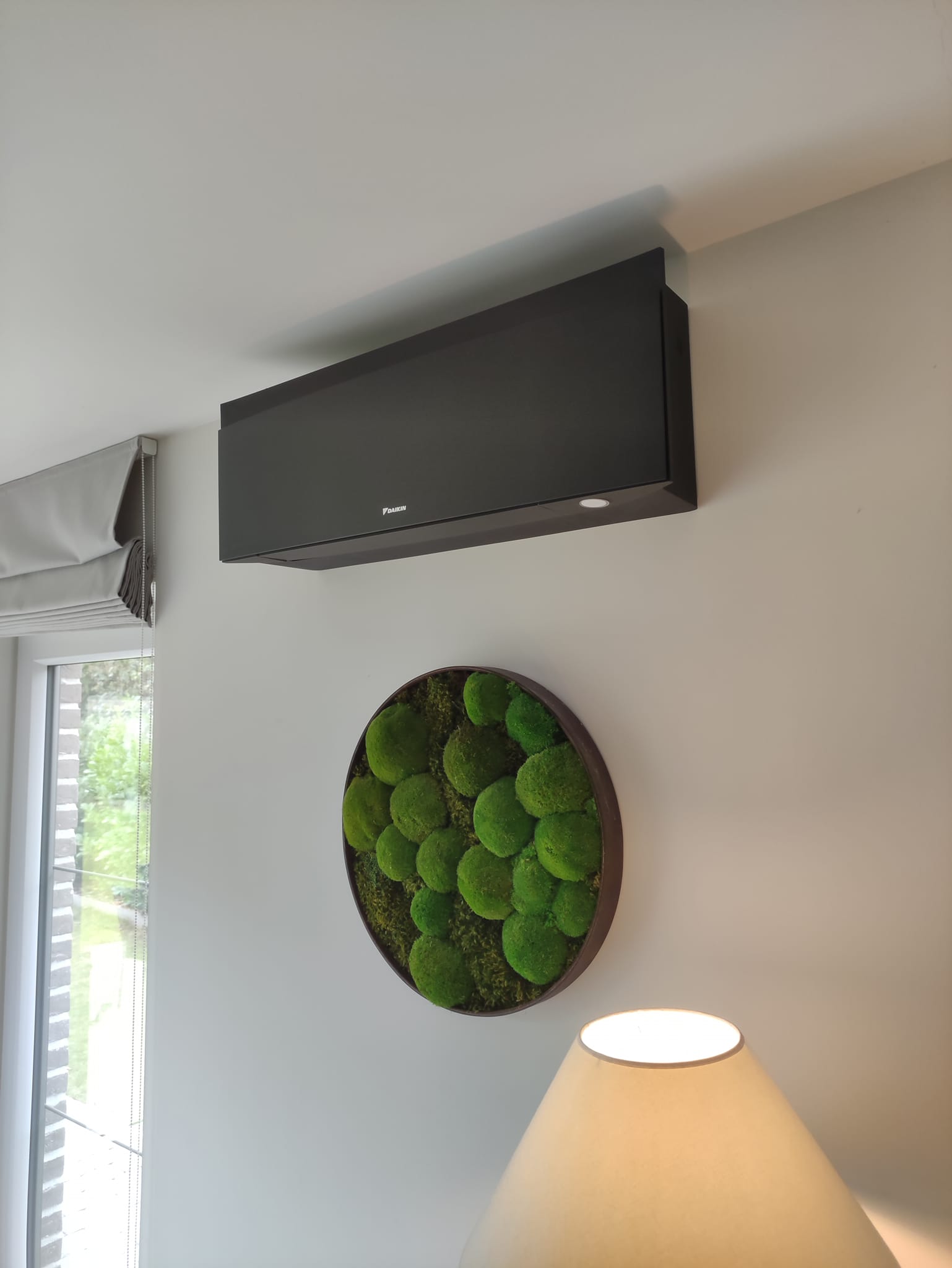 Climatiseur mural Daikin Emura noir design intérieur décoration végétale salon chambre